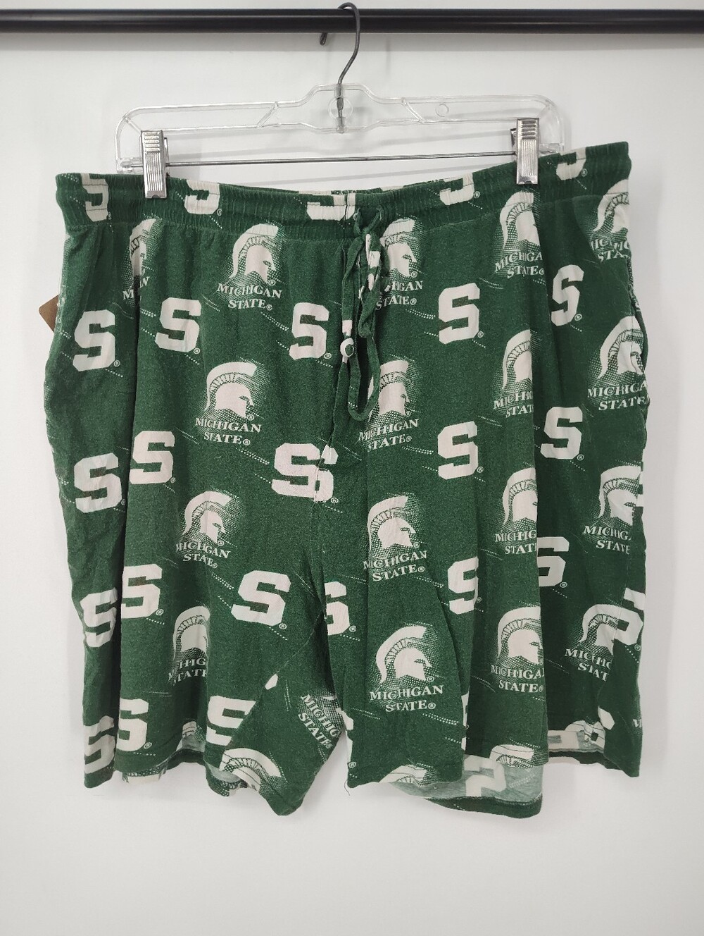 Michigan State University Green Men's Cotton Athletic Shorts Size 2XL